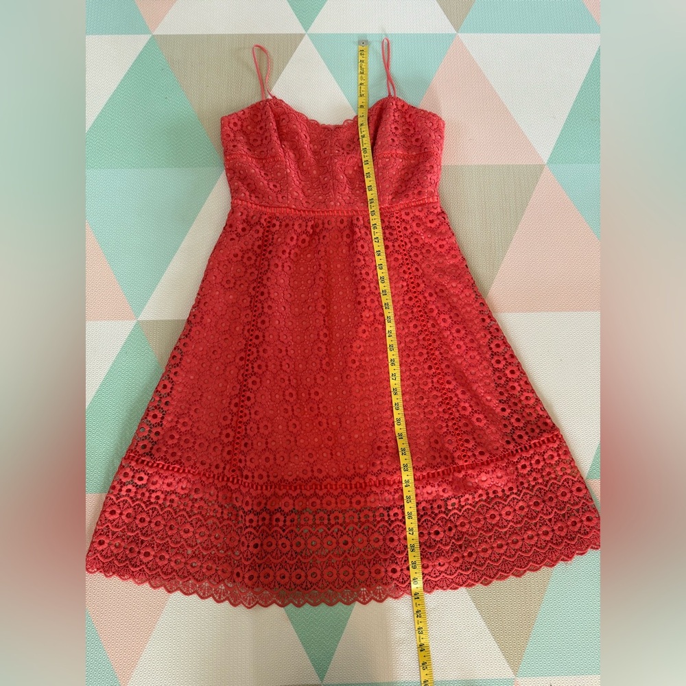 J. Crew Coral Eyelet Midi Dress with Spaghetti Straps - Picture 7 of 10